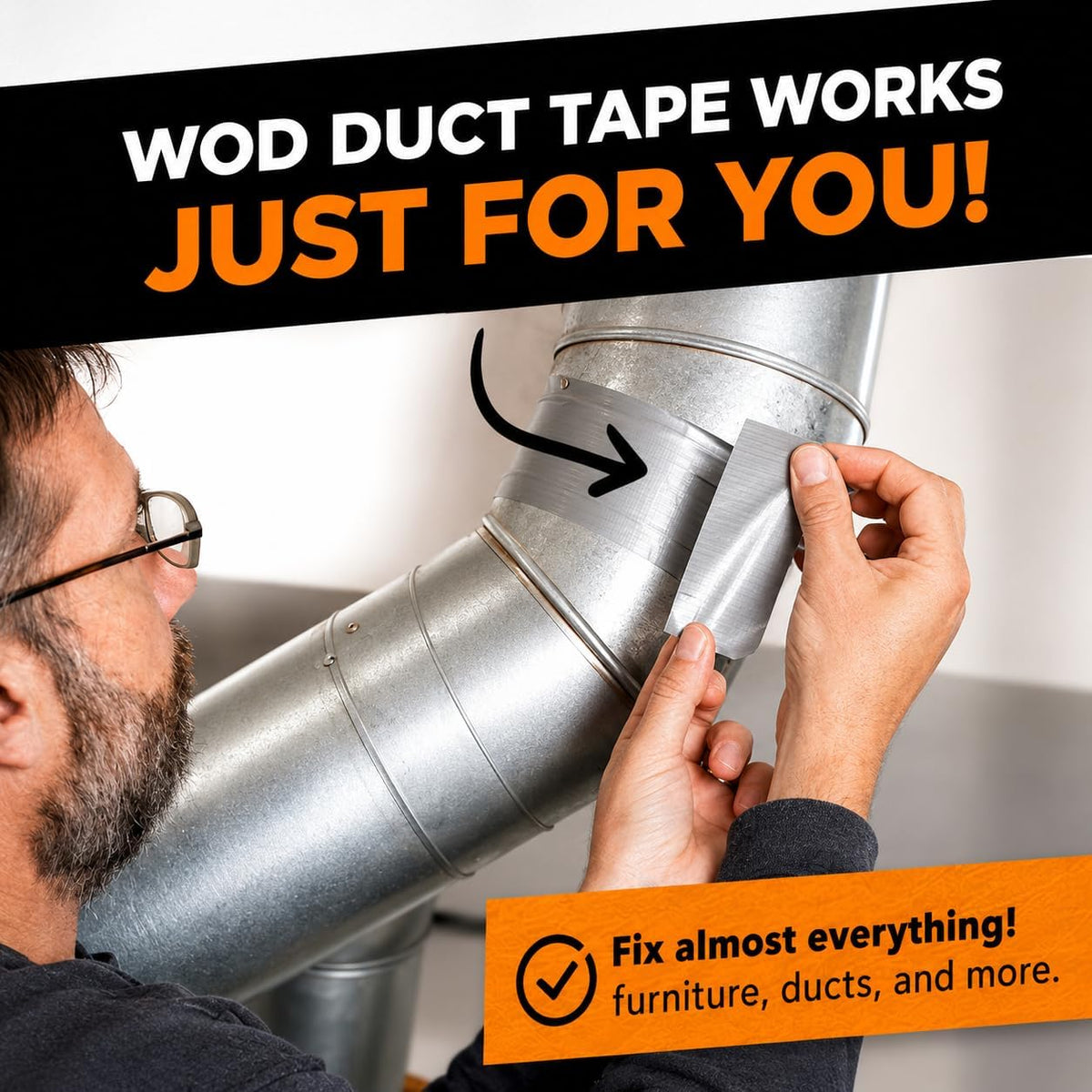 WOD Industrial Grade Tan (Beige) Duct Tape, 2 inch x 60 Feet