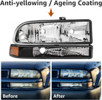 Headlights Assembly for 1998-2004 Chevy S10 Pickup, 1998-2005 Chevy Blazer