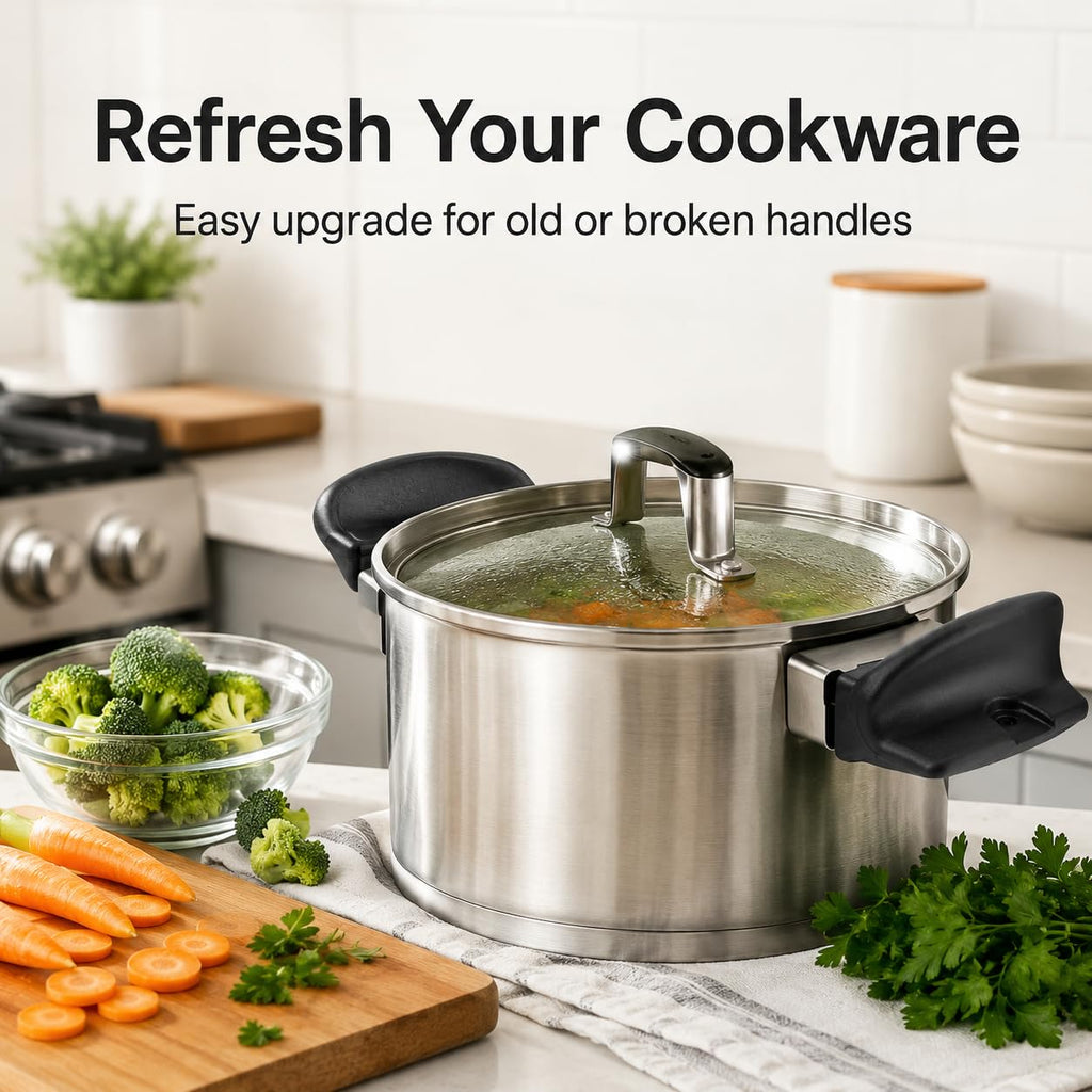 2 Pack Replacement Pot Handles, Short Side Handles for Pots and Pans