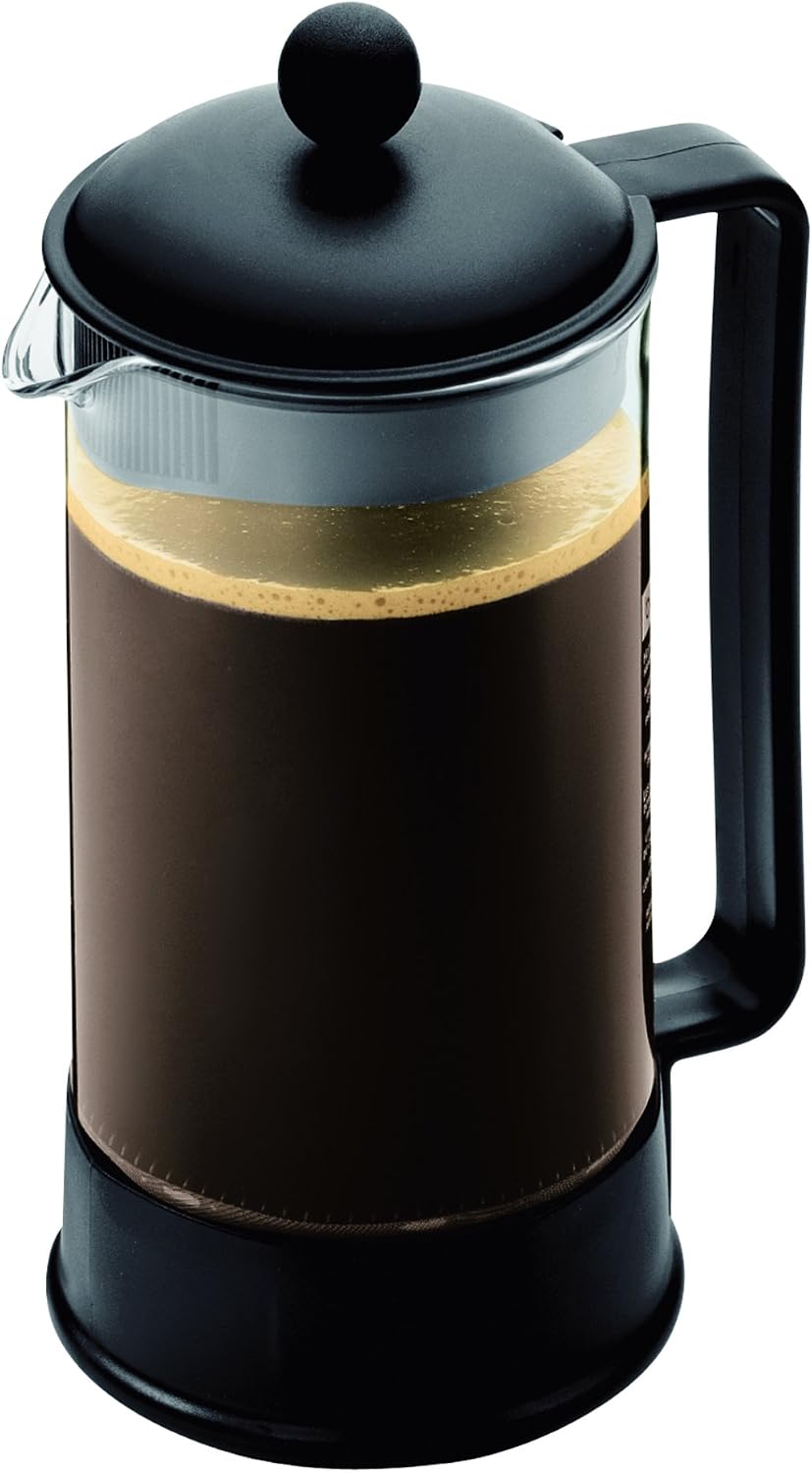 34oz Brazil French Press Coffee Maker, High-Heat Borosilicate Glass, Black - Made in Portugal