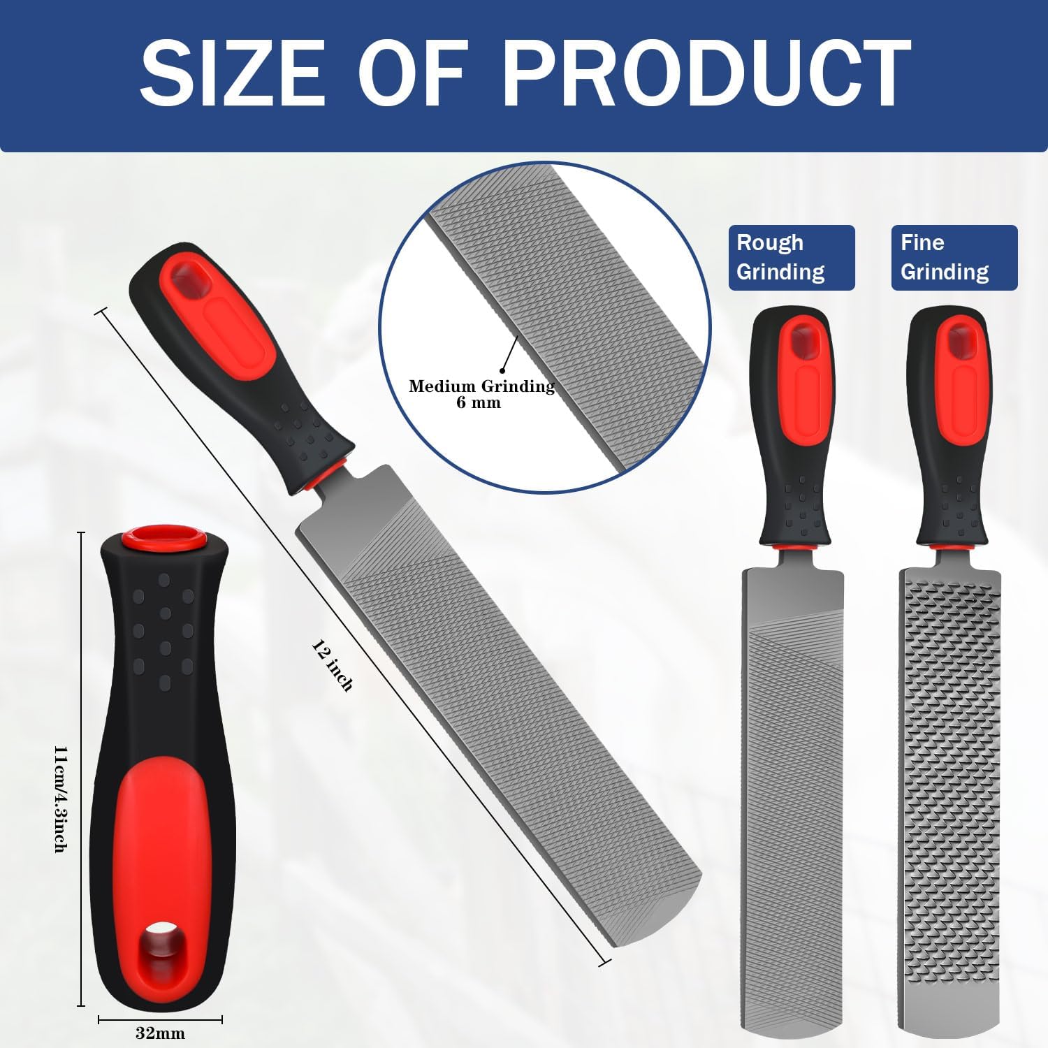 2 Pcs 12 Inch Rasps for Shoeing Horses with Handle Trimming File Carbon Steel Farrier Tools for Repair Horse Goat