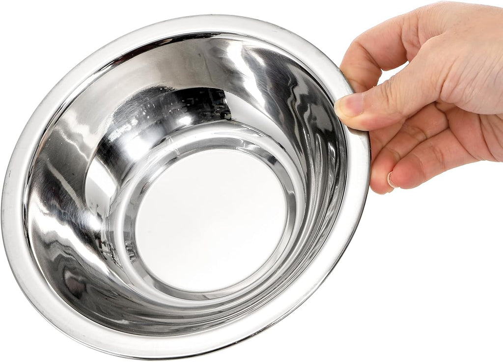 10 Pack Small Stainless Steel Bowls, 6 1/2 Inch Wide Kitchen Metal Bowl with Flat Base, 3/4 Quart Prep Bowls for Meal