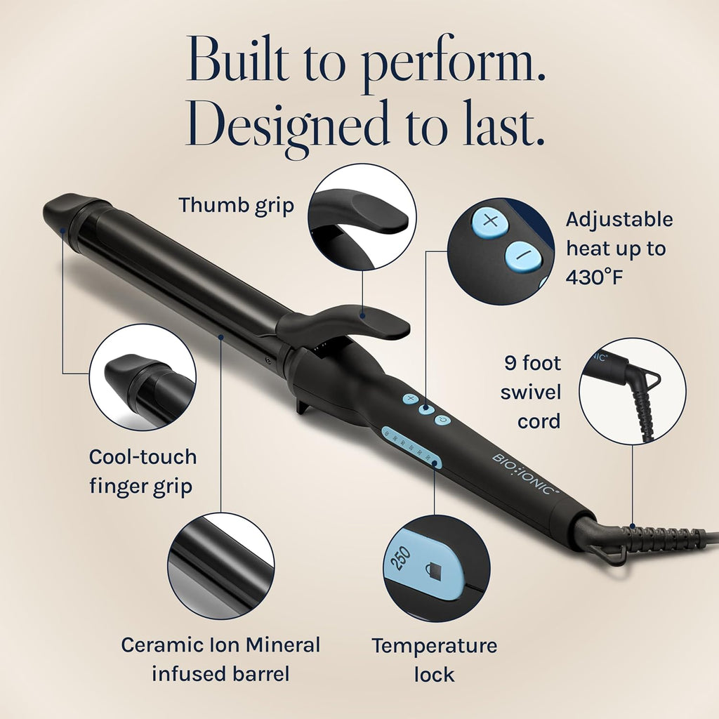 Long Barrel Curling Iron, Moisture Heat Technology & NanoIonic MX | Versatile Curling Styler with Longer Barrel for