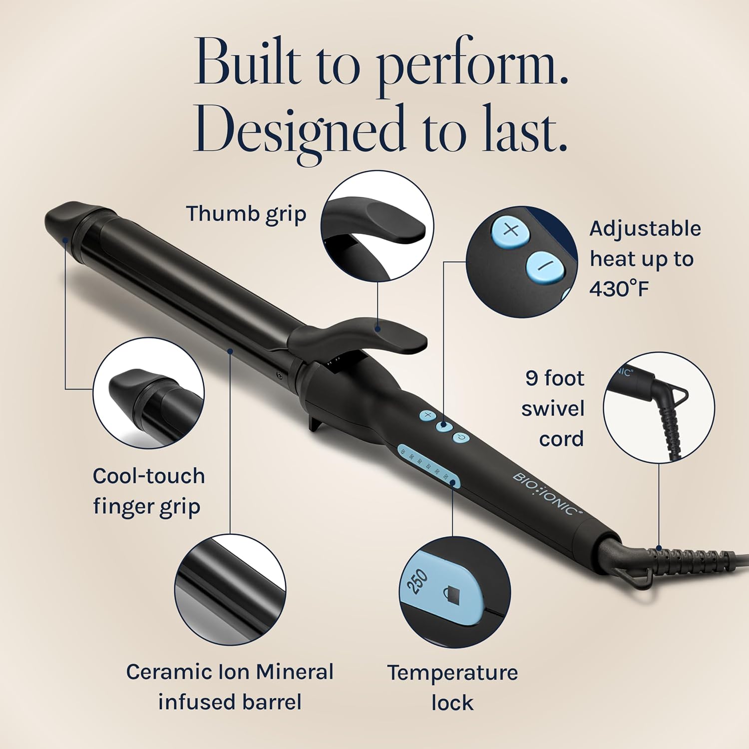 Long Barrel Curling Iron, Moisture Heat Technology & NanoIonic MX | Versatile Curling Styler with Longer Barrel for