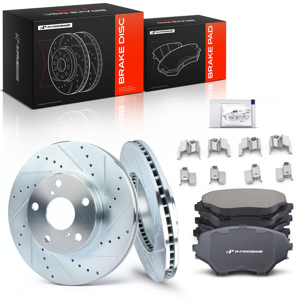 A-Premium Front Brake Rotors & Ceramic Pads Kit, 6-Pack