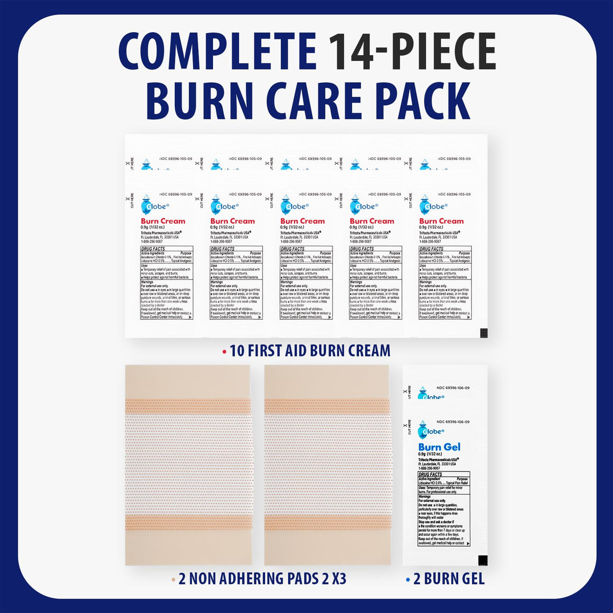 First Aid Kit Refill Burn Care Refill Pack | Convenient & Portable