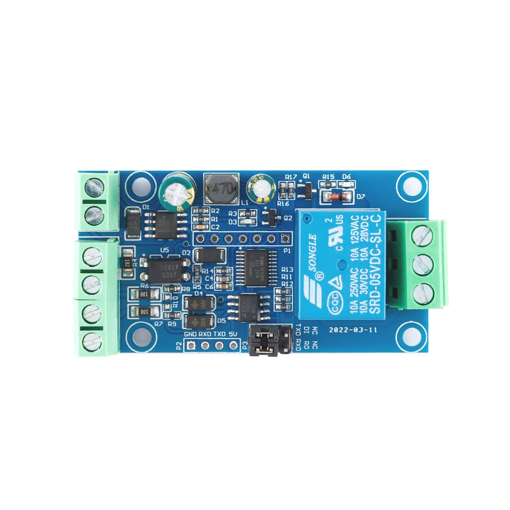 JESSINIE 2Pcs 1 Channel Switch Relay Module Modbus Rtu Switching Input Output Relays Board with Anti-Reverse Connection Protection RS485 TTL Communication