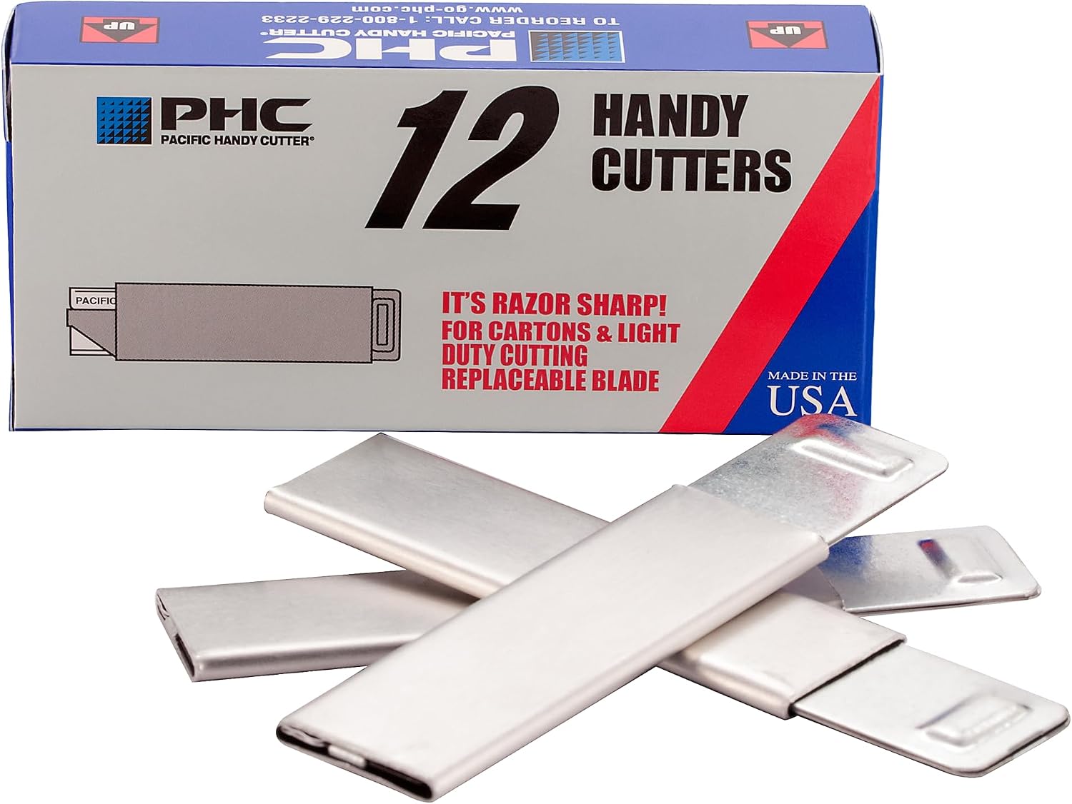 Inc. HC100 Handy Box Cutter, Tap Open/Tap Close, 12 per Box, Assorted(Packaging may vary)