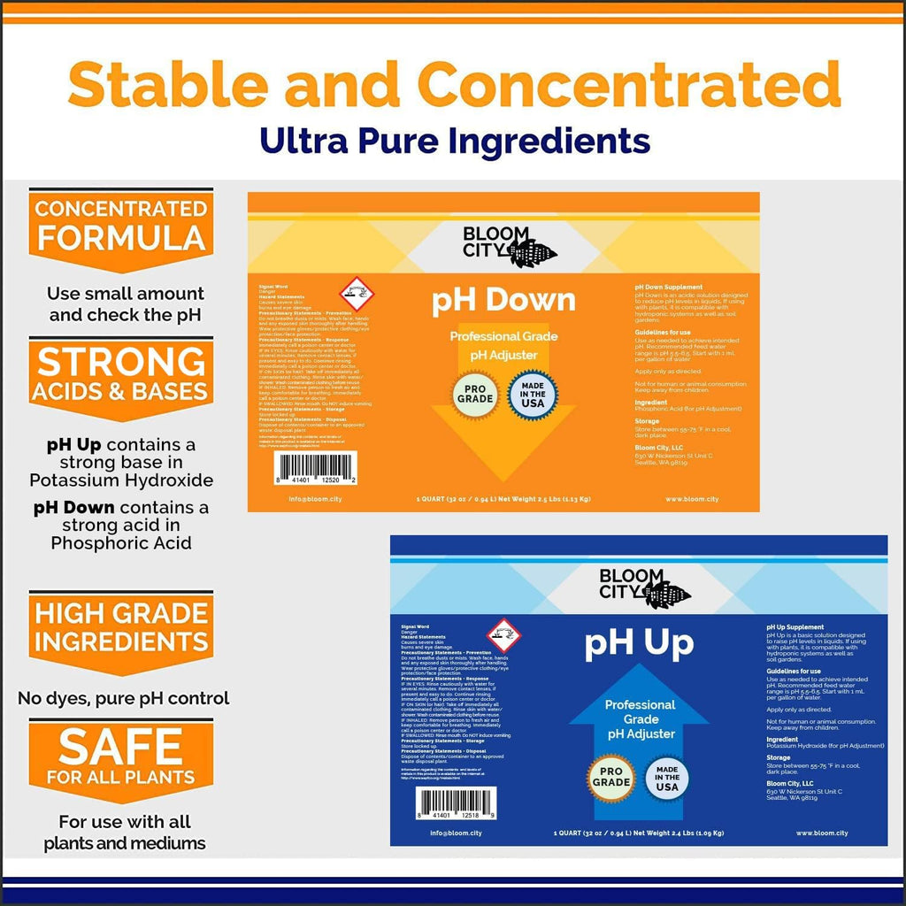 pH Up & Down Control Kit for Optimal Nutrient Uptake, 1 Quart | Helps Avoid Nutrient Lockout