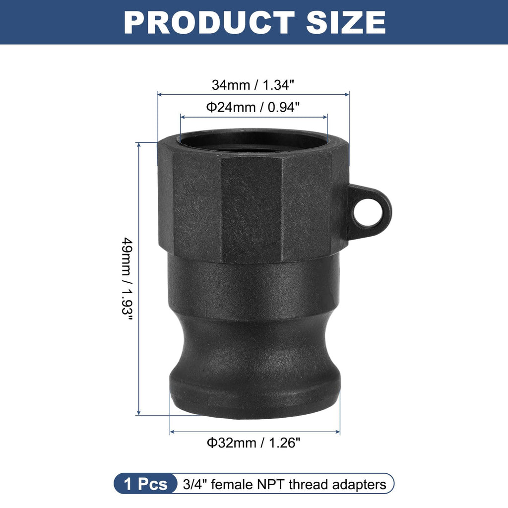 Kozelo Poly Type A 3/4" x 3/4" Female NPT Cam Lock Hose Fitting