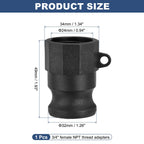 Kozelo Poly Type A 3/4" x 3/4" Female NPT Cam Lock Hose Fitting