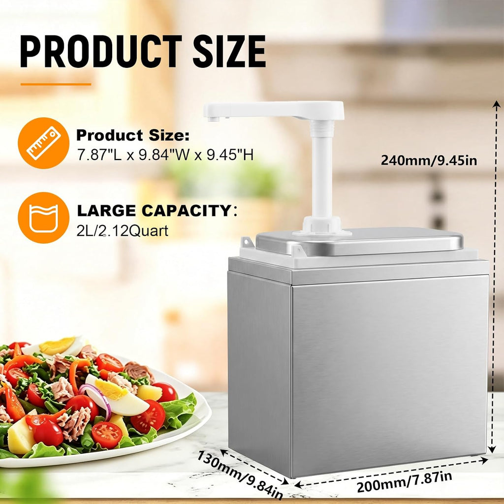 2L Sauce Dispenser Pump, Commercial Condiment Pump Station