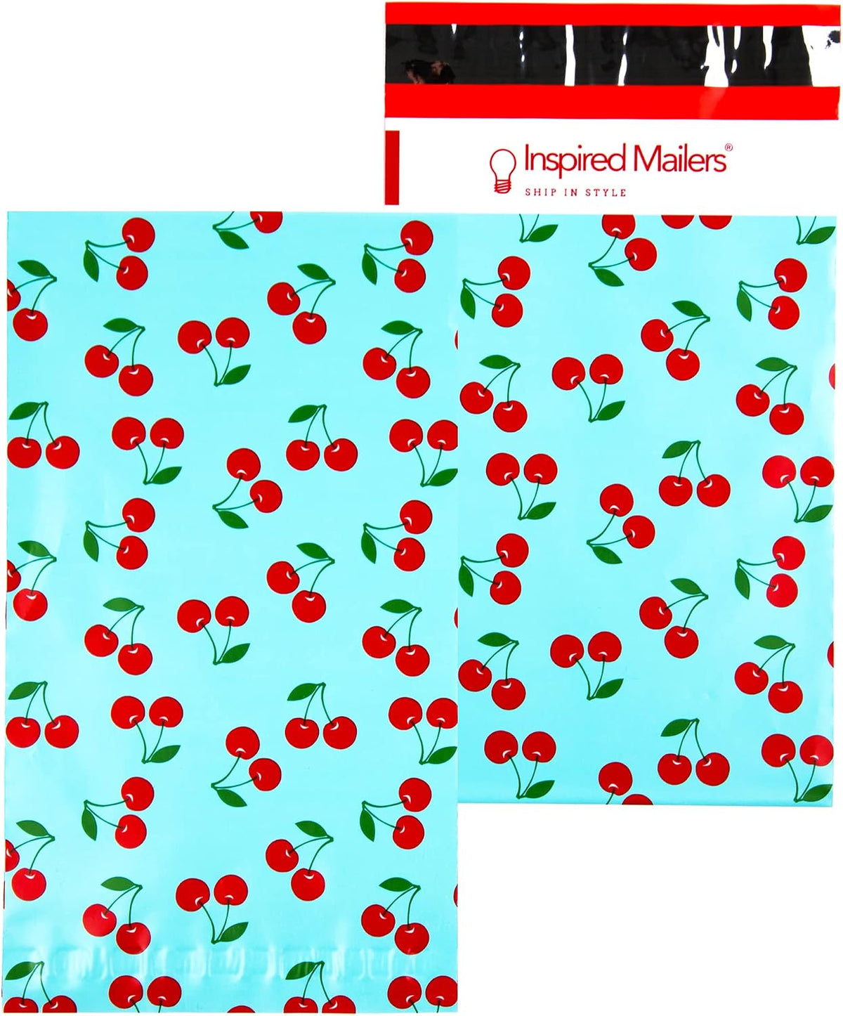 100 Small Poly Mailers 6x9 -Blue Cherries- Shipping Bags