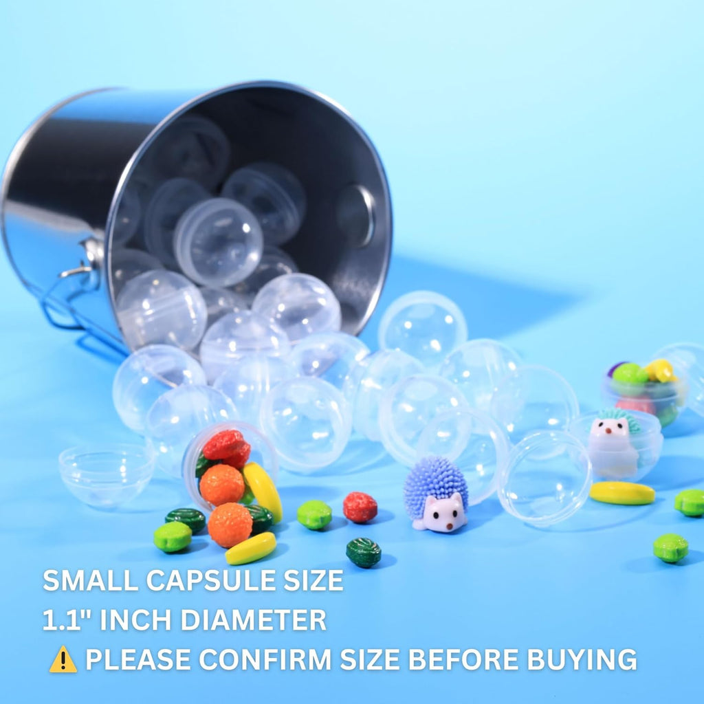 Capsule Vending Machine Round 50 pcs 1.1 inch (28mm) - Gumball Machine Capsules Bulk Clear Container - Easter Basket