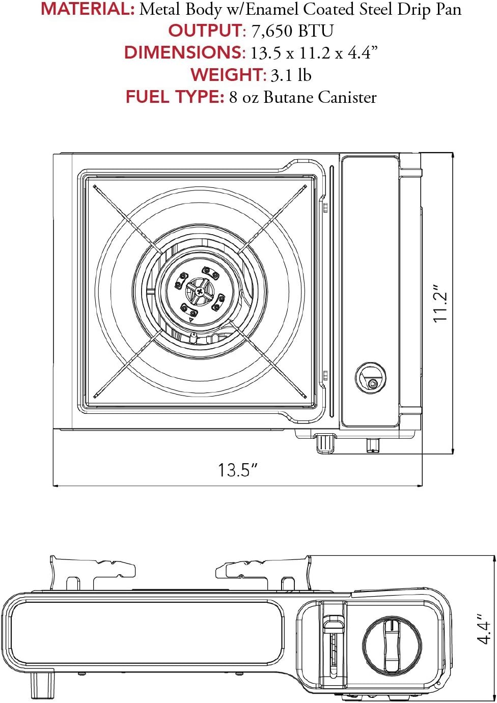 Portable Butane Camping Stove with Case: Automatic Ignition, Precise Heat Control - Camping & Tailgating and Outdoor