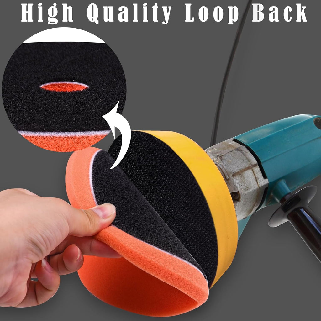4 Pieces Buffing Polishing Pads 5 Inch Orbital Buffer Pads Hook and Loop Buffing Pads Polisher Pads Car Buffing Foam