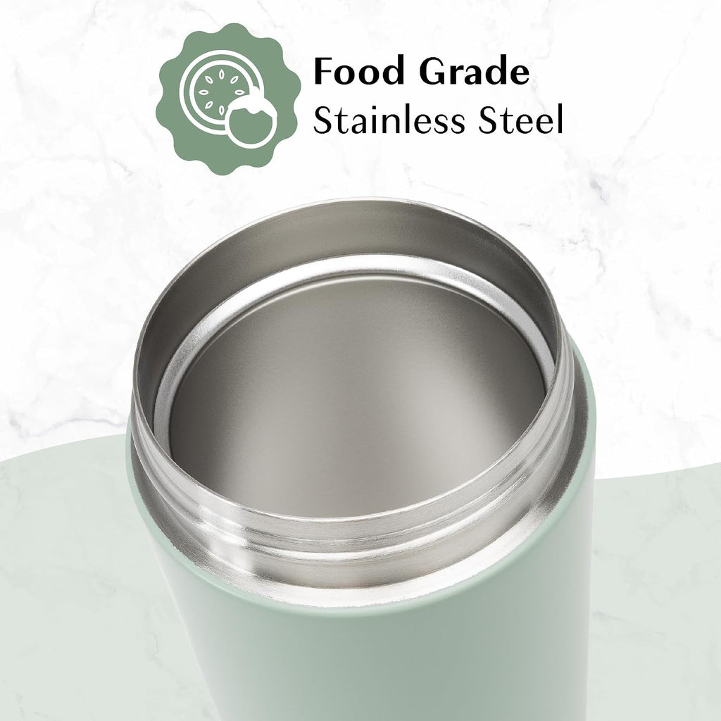 Stainless Steel Food Jar, Double Wall Vacuum Sealed Insulated Food Storage Container with Carry Handle Lid, 16-Ounce