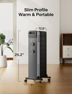 Oil Filled Space Heater for Indoor Use with Adjustable Thermostat