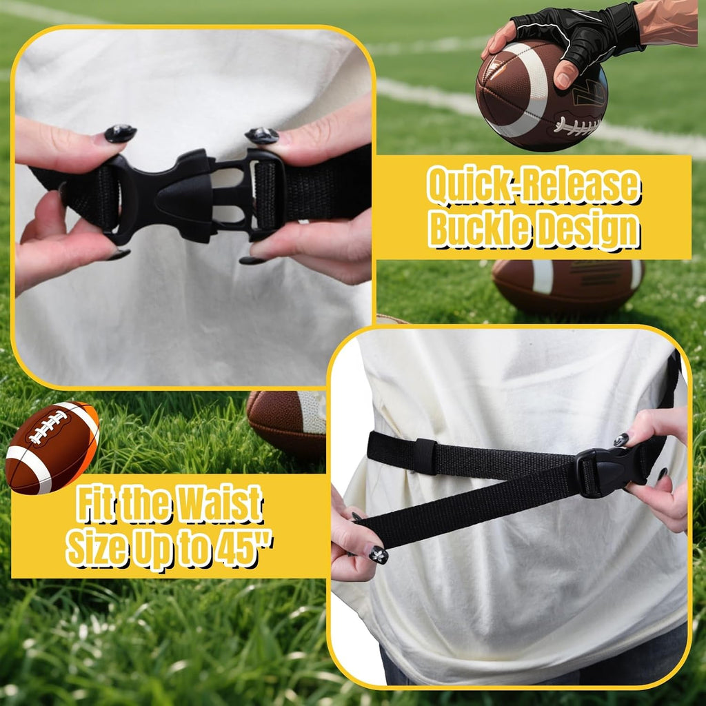 14 Set Flag Football Belts, Quick-Release Buckle | Adjustable Flag Football Flags Set with Belts, Easy Tear Away