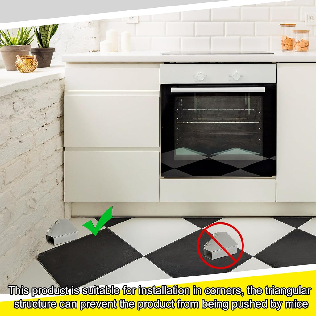4 Pcs Mouse Bait Station Steel Metal for Indoor Outdoor Use | Waterproof Carbon Steel, Tamper-resistant Design