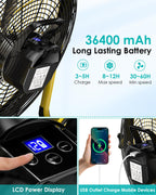 14" Solar Fan, Rechargeable Battery Operated Floor Fan