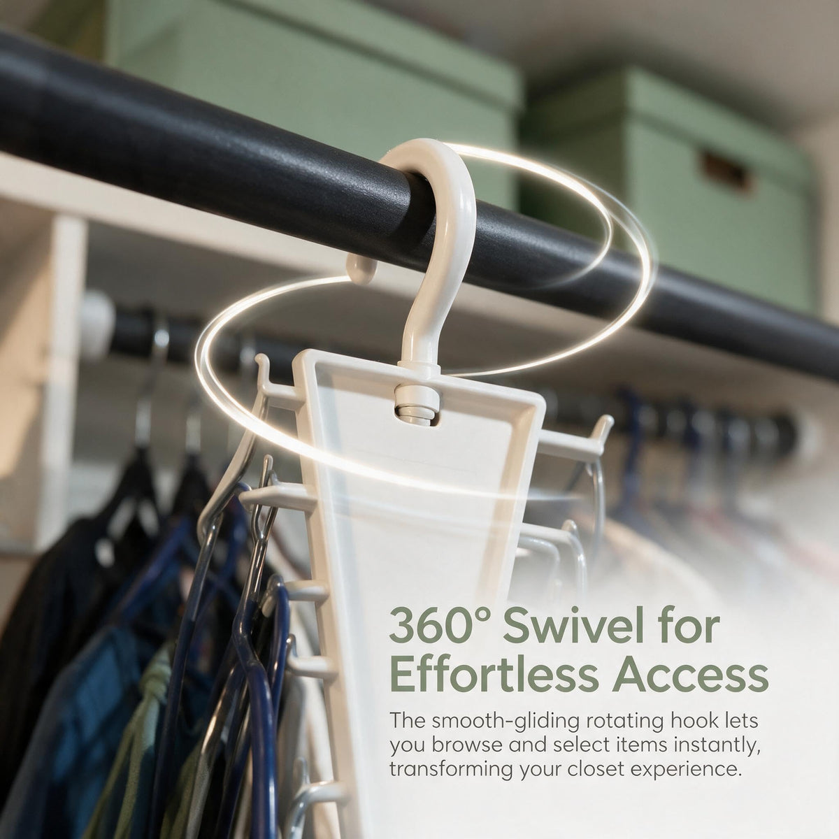 V-Shape 12-Hook Rotating Hanger, 360° Space Saving Closet Organizer