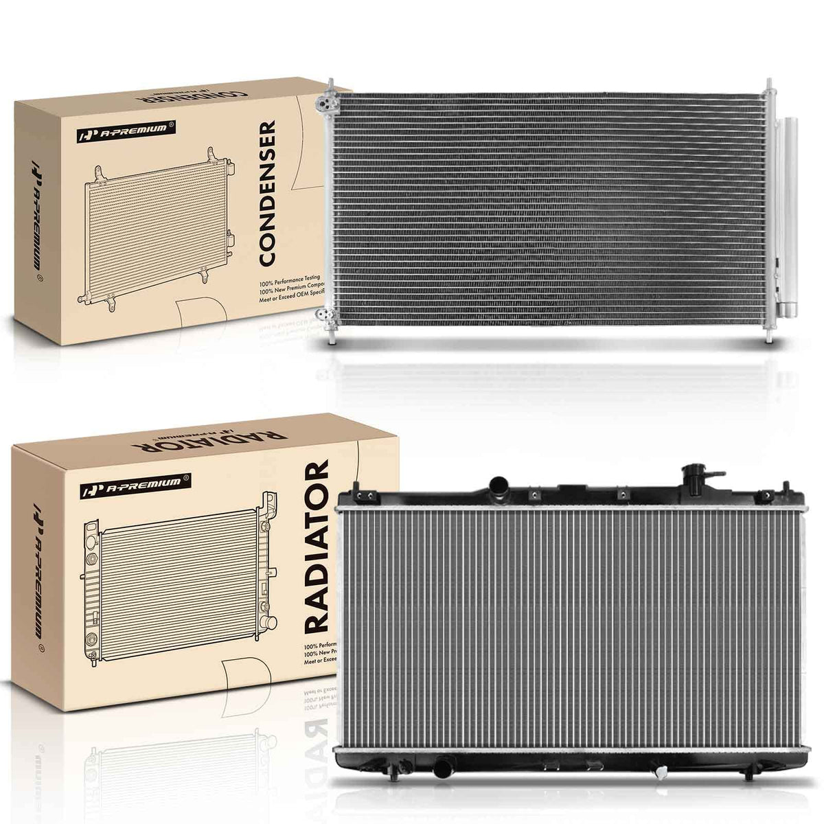 A-Premium Engine Coolant Radiator & A/C Condenser Cooling Kit