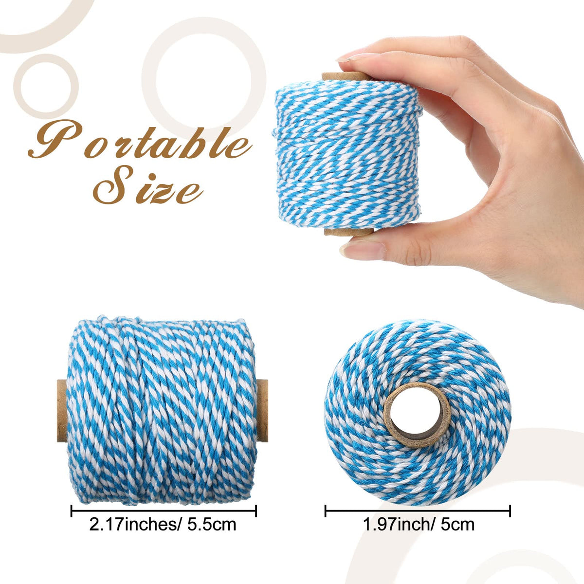 30 Rolls Bakers Twine 2mm Cotton String for Crafts, Multicolor