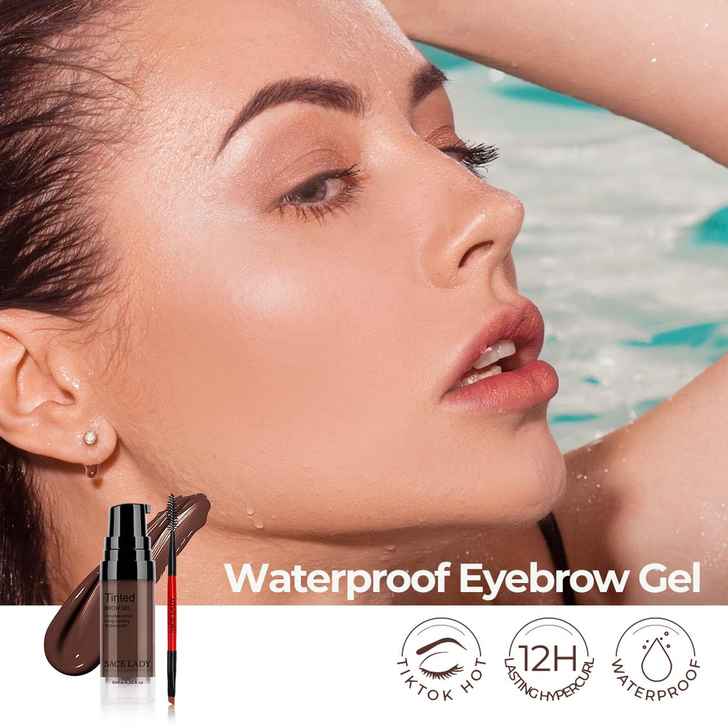 3D Eyebrow Gel Waterproof, Light Brown, 0.2Fl Oz