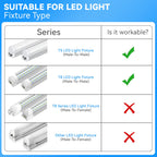 (4-Pack 6FT Extension Connecting Wire for T5 T8 LED Shop Light