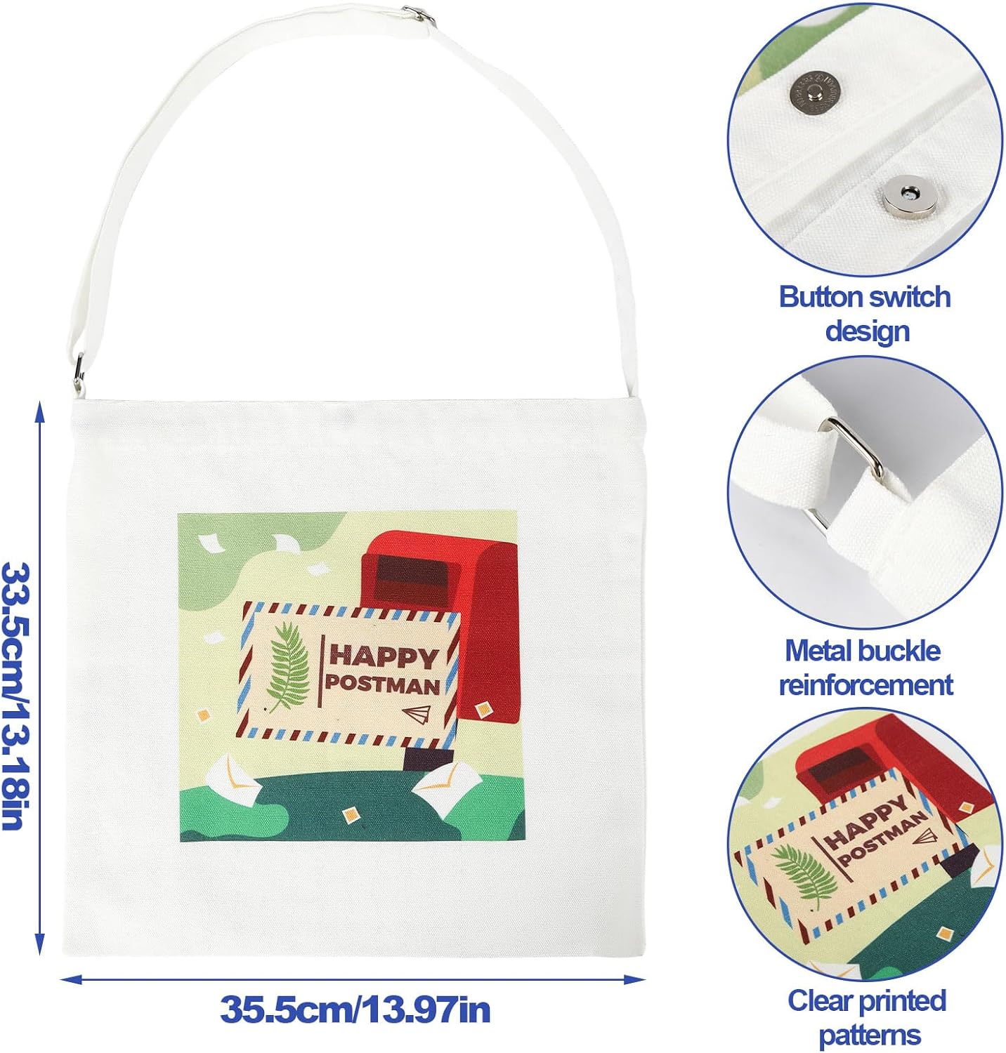 Mailman Costume for Kids Includes Mail Carrier Vest Hat Canvas Bag Mailman Pass Cards and Envelopes for Postman