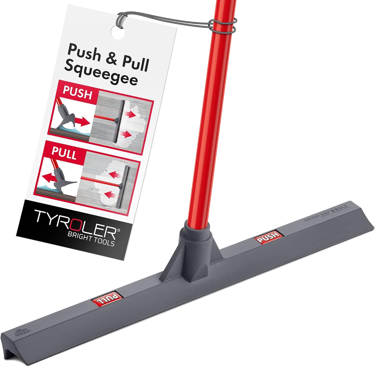 Tyroler Floor Squeegee Heavy Duty 17" | Floor Squeegee for Concrete Floors | | Heavy Duty Squeegee for Floor | 55" 4