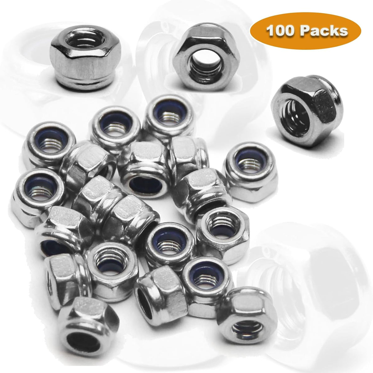 100PCS M4 Locknuts Self-Lock Nylon Insert for RC Cars 3D Printer