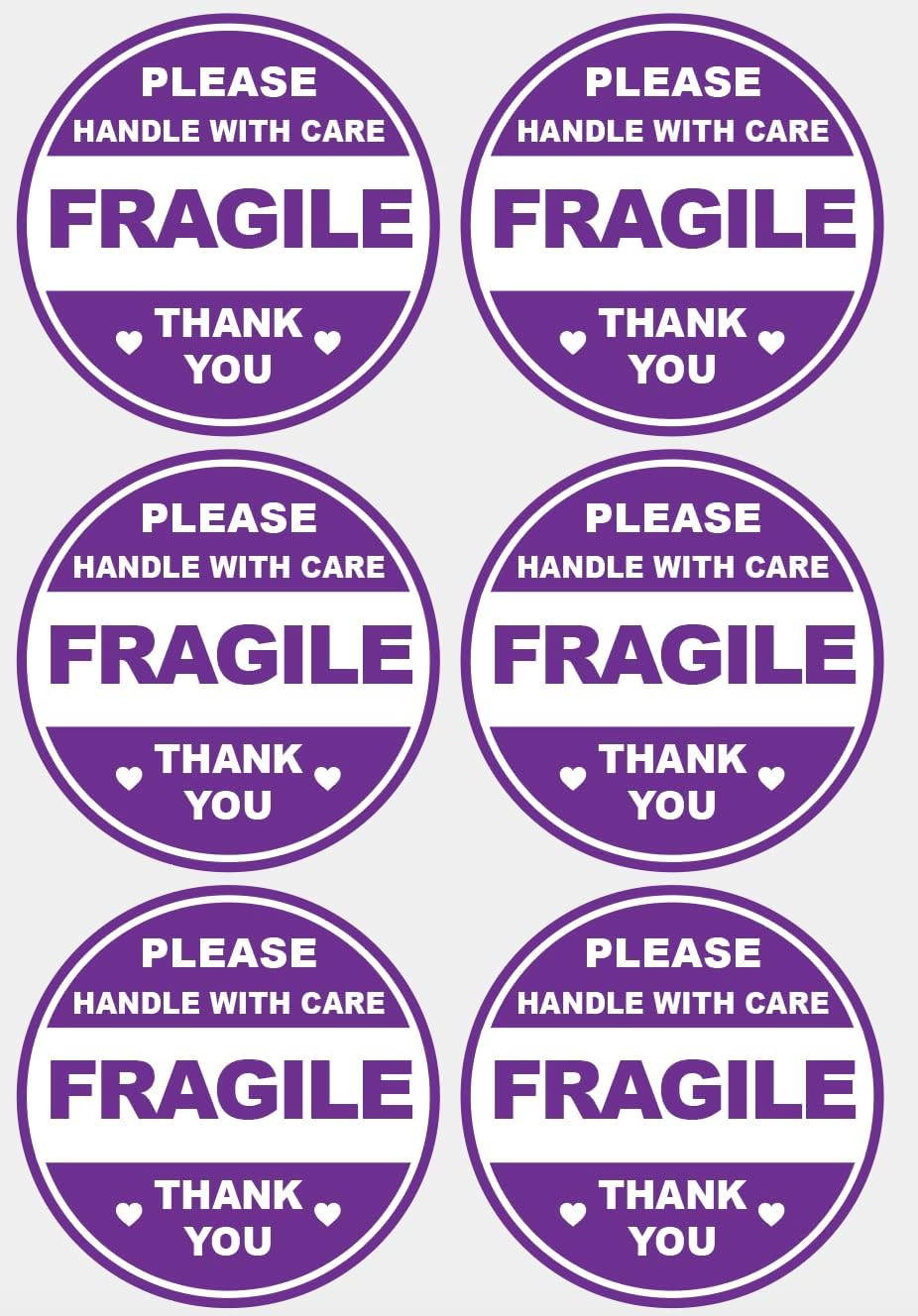 2 inch 300 PCS Fragile Handle with Care Stickers for Shipping