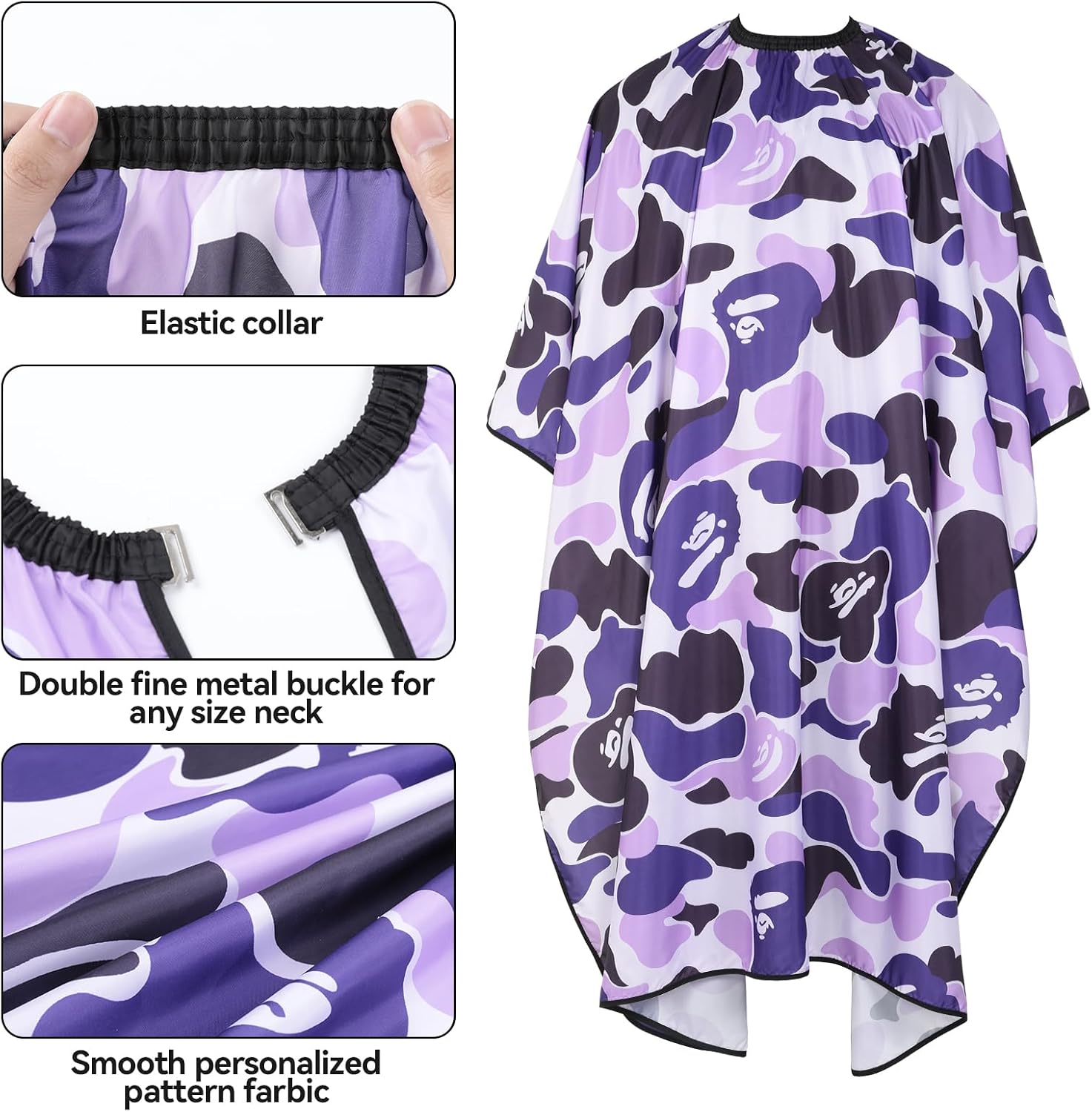 Waterproof Hair Cutting Cape Polyester Salon Barber Cape Adjustable Collar