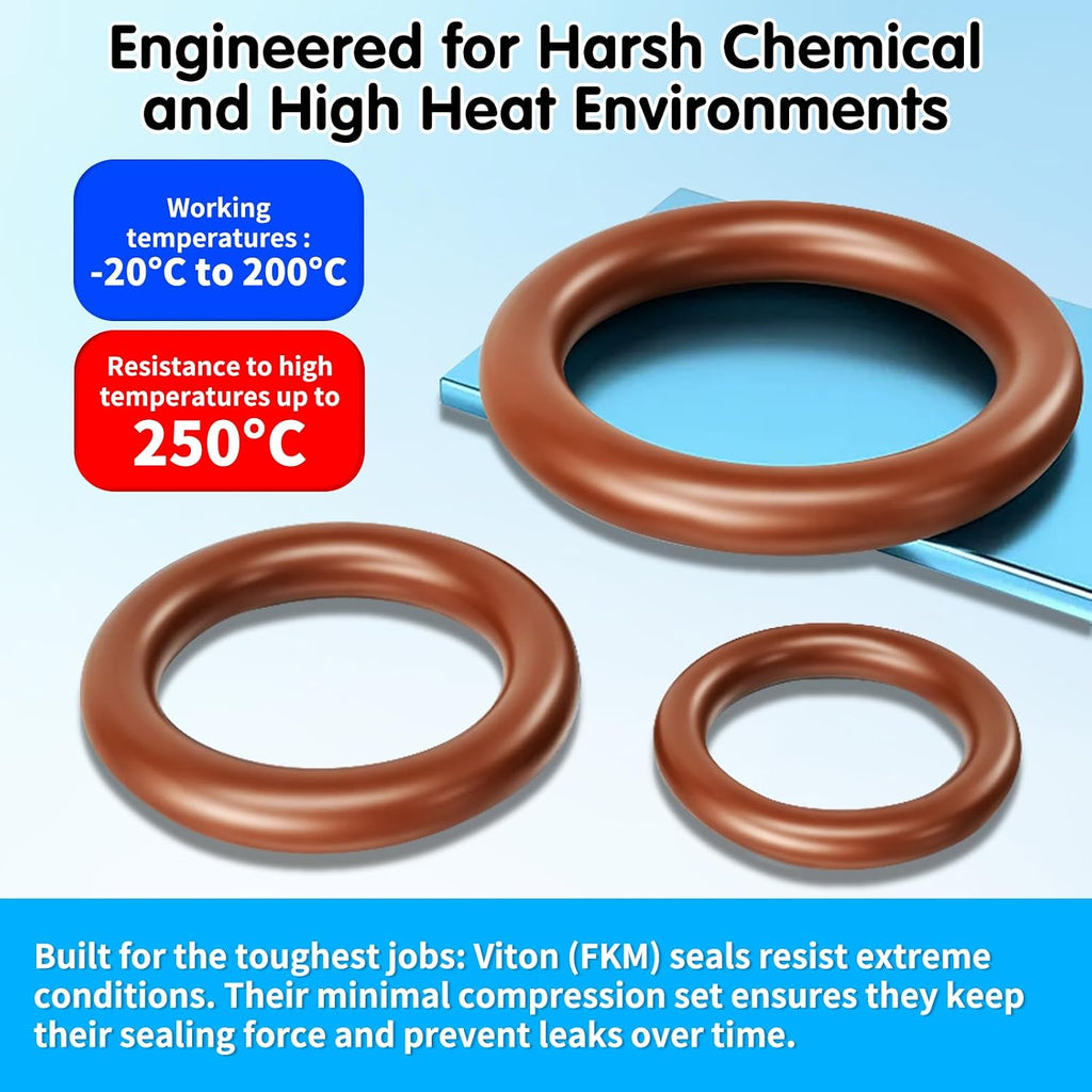 398PCS Viton O Rings,30 Sizes SAE AS568 O-Rings Kit
