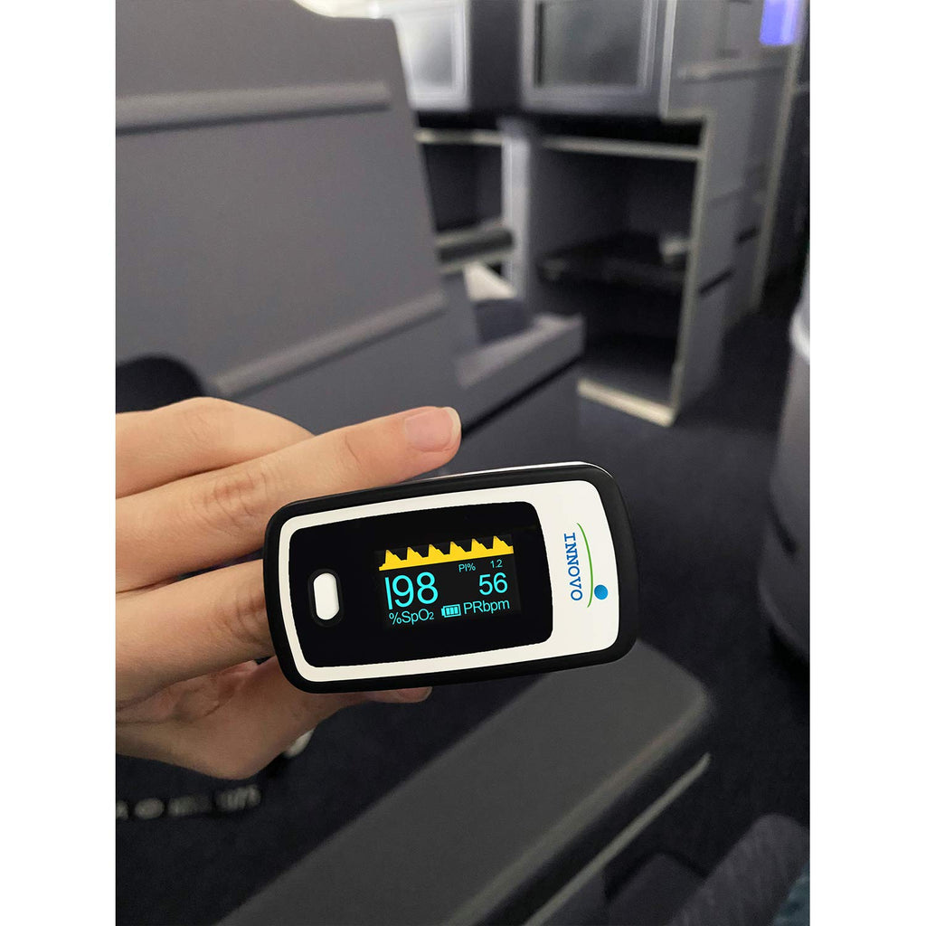 Deluxe iP900AP Fingertip Pulse Oximeter Blood Oxygen Saturation Monitor with Alarm, Plethysmograph and Perfusion Index