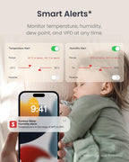 Bluetooth Hygrometer Thermometer, IP65 Indoor Outdoor Humidity Sensor with Remote App Control, Room Temperature