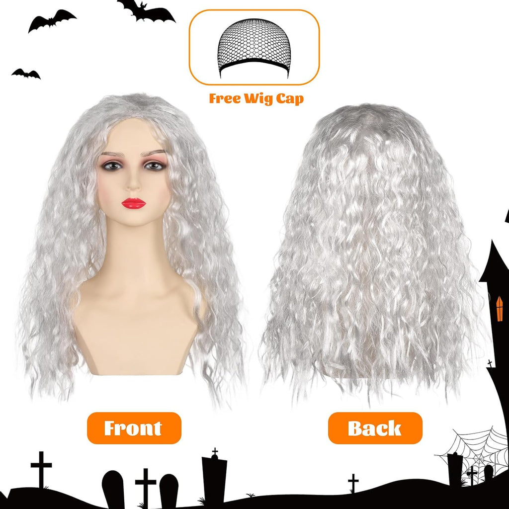 Wizard Hat Witch Hat Wizard Beard and Wig Set Halloween Costume Accessory for Men Women