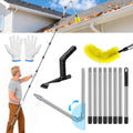 13FT Upgraded Gutter Cleaning Tools - Adjustable Long-Reach Rain Gutter Cleaning Brush, No Ladder Needed Removes Leaf