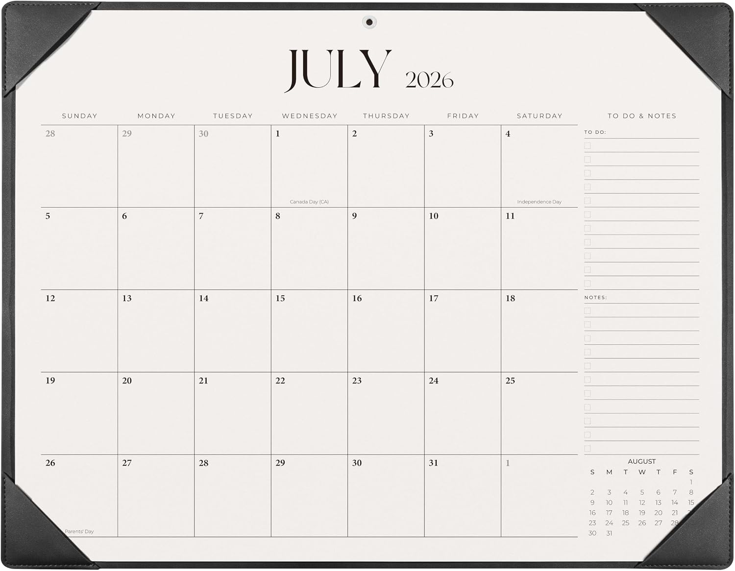 Simplified Desk Calendar 2026-2027 with Desktop Mat, Large Desk Pad Calendar from July 2026 to December 2027, 22 x 17