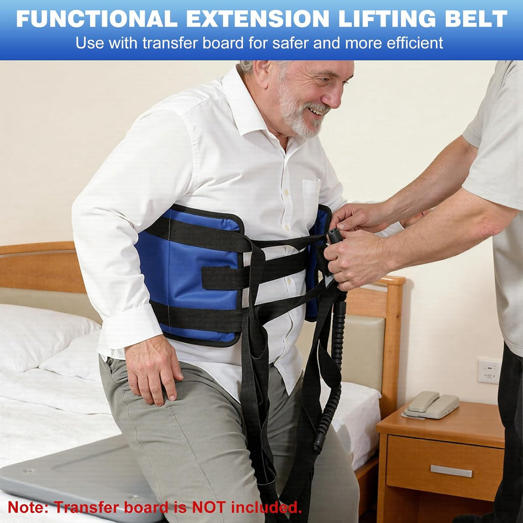 Transfer Sling, Gait Belt with 10 Padded Transfer Handles for Seniors