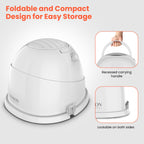 Portable Height Adjustable Hooded Hair Dryer, White