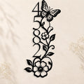 Personalized Butterfly House Numbers Sign, Metal Address Plaque