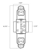 Electric Hydraulic Double Acting Control Valve w/Rocker Switch, 2 Spool, 15 GPM (A Spool Controls Double Acting Cylinders, 24 Volt)