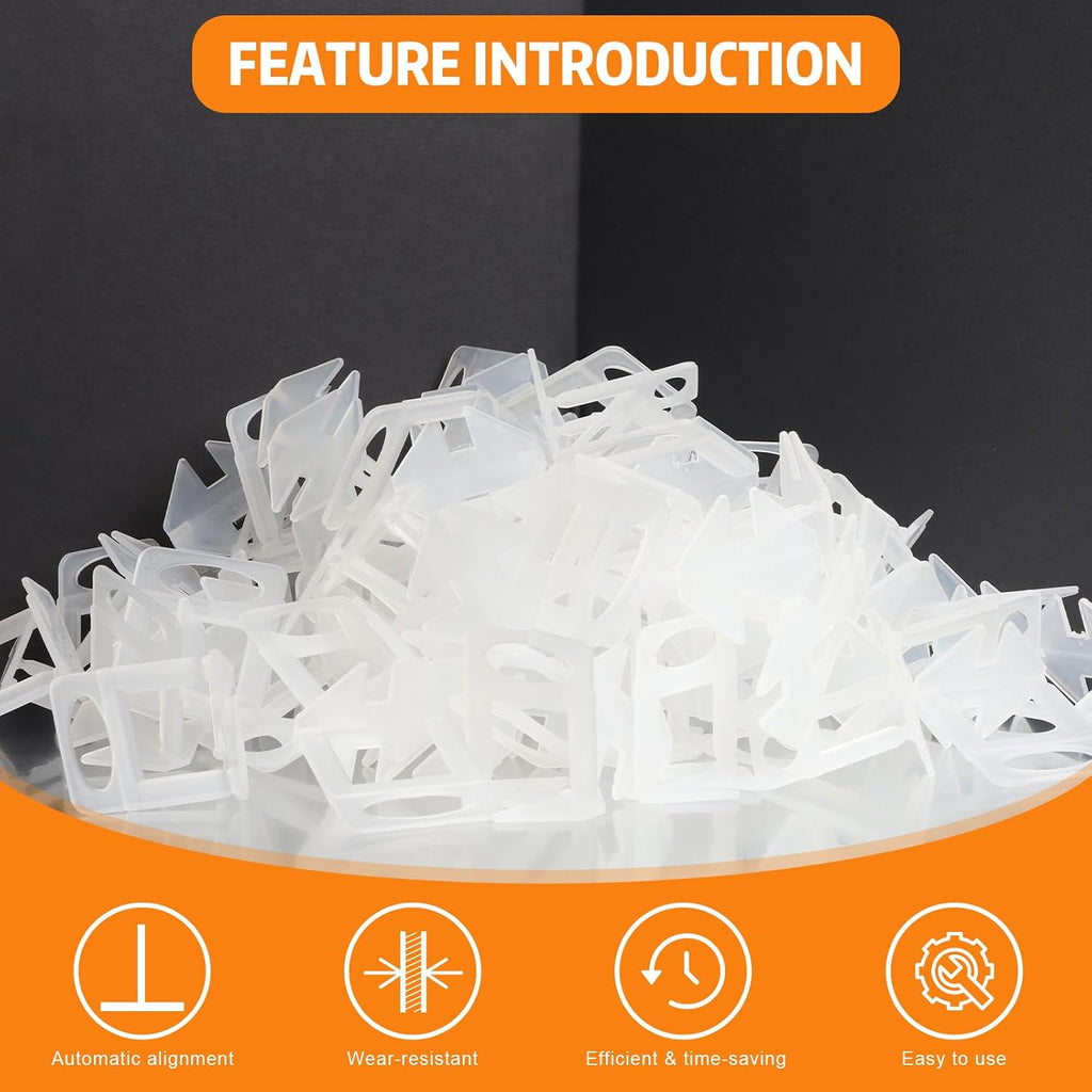 Tile Leveling System, 2000-Piece 1/8" Tile Spacers Clips Tile Tools | Tile Installation Tools for Ceramic Tile and