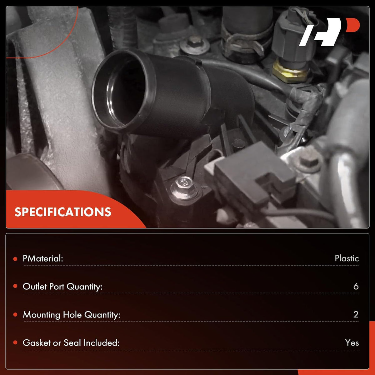 A-Premium Upgraded Aluminum Engine Coolant Thermostat Housing Assembly