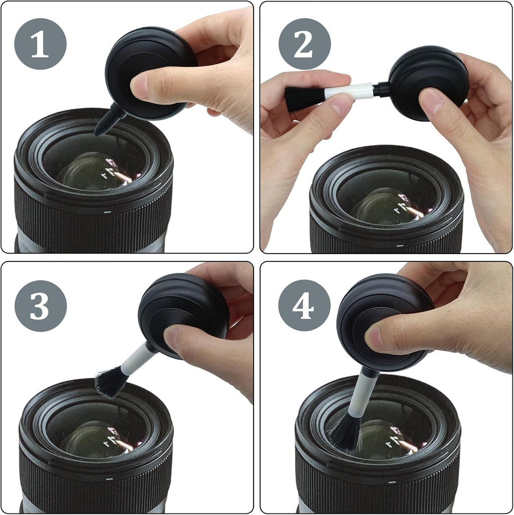 Lens Cleaning Kit Contains Rubber Rocket Air Blower Duster & Cleaning Pen | Equipped with air blowers and