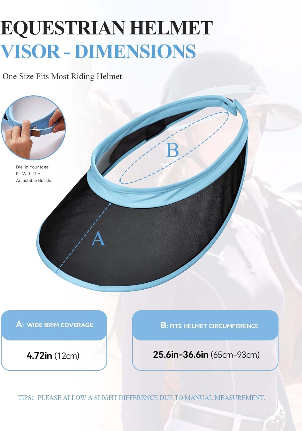 Horse Riding Helmet Visor, Clip-On Sun Brim