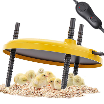 Heat Plate for Chicks, 35W Brooder Plate for Chicks, 12''x12'' Adjustable 3 Levels Temperature Supports a Timer Function